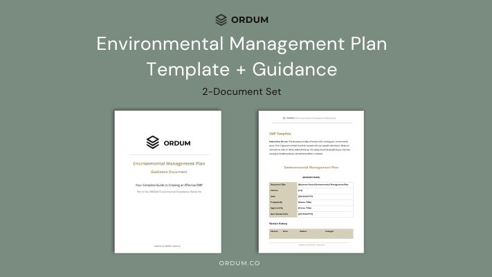 Environment Management Plan Template + Guidance Document